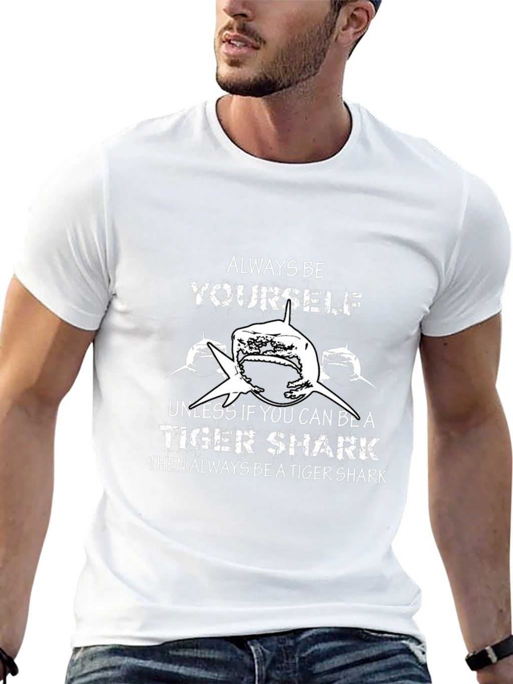 Tiger Shark Graphic Black T-Shirt