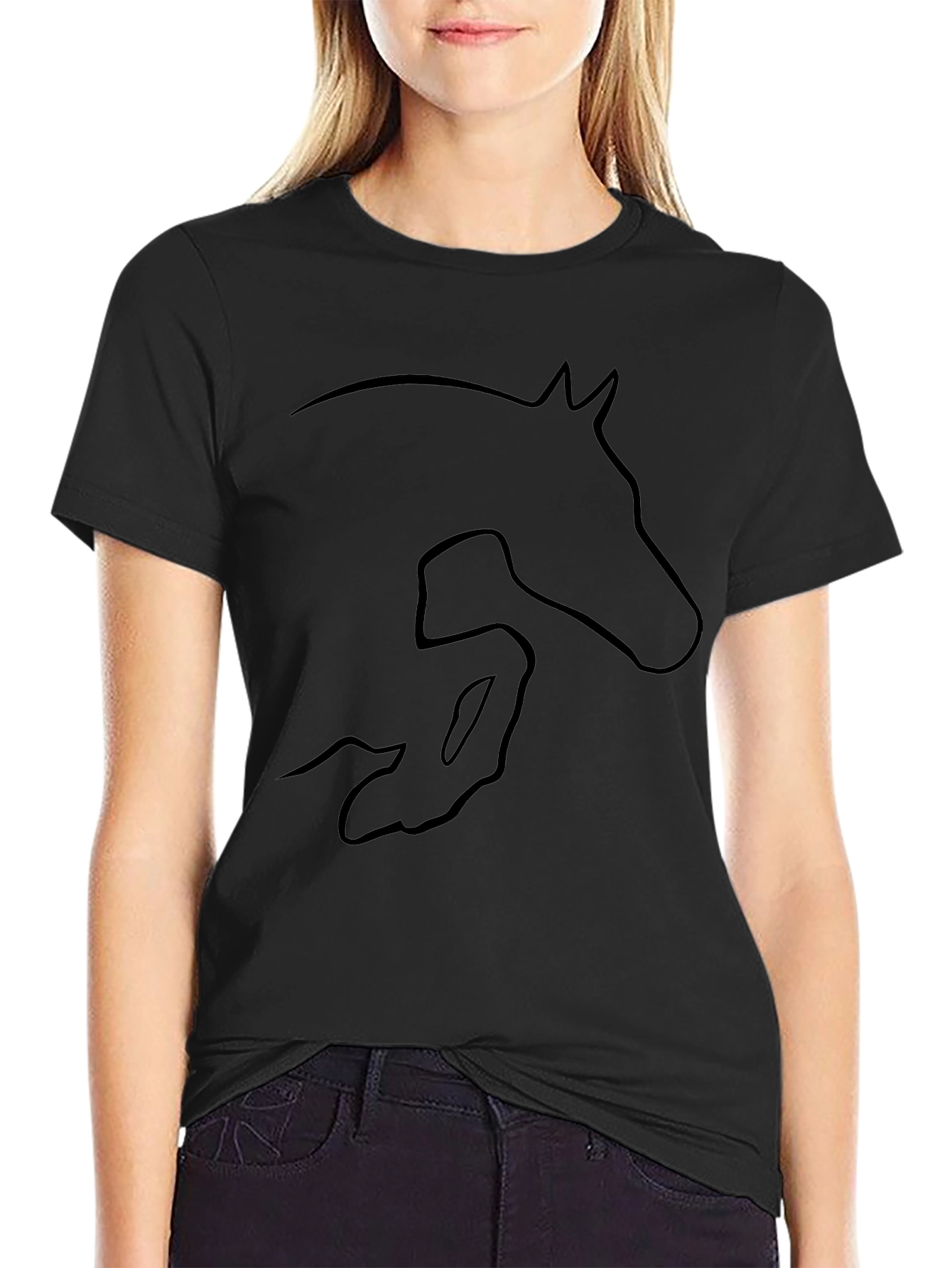 Black Horse Silhouette T-Shirt