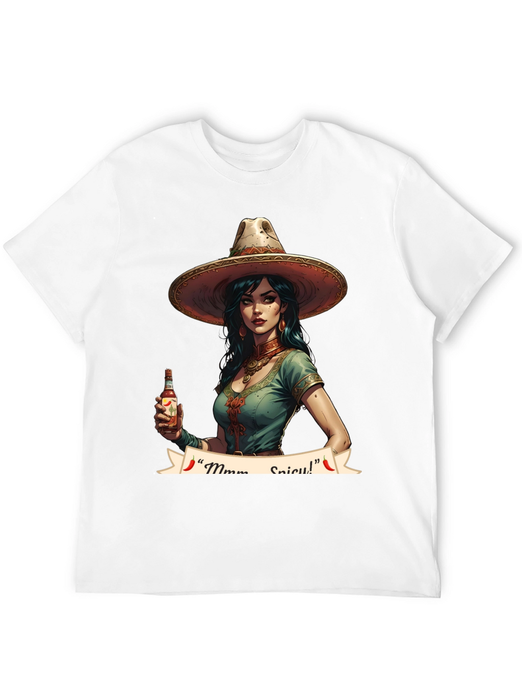 Spicy Senorita Graphic Tee - Black Cotton T-Shirt