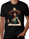 Spicy Senorita Graphic Tee - Black Cotton T-Shirt