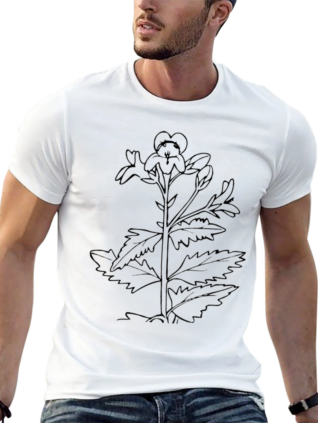 Botanical Sketch Black T-Shirt