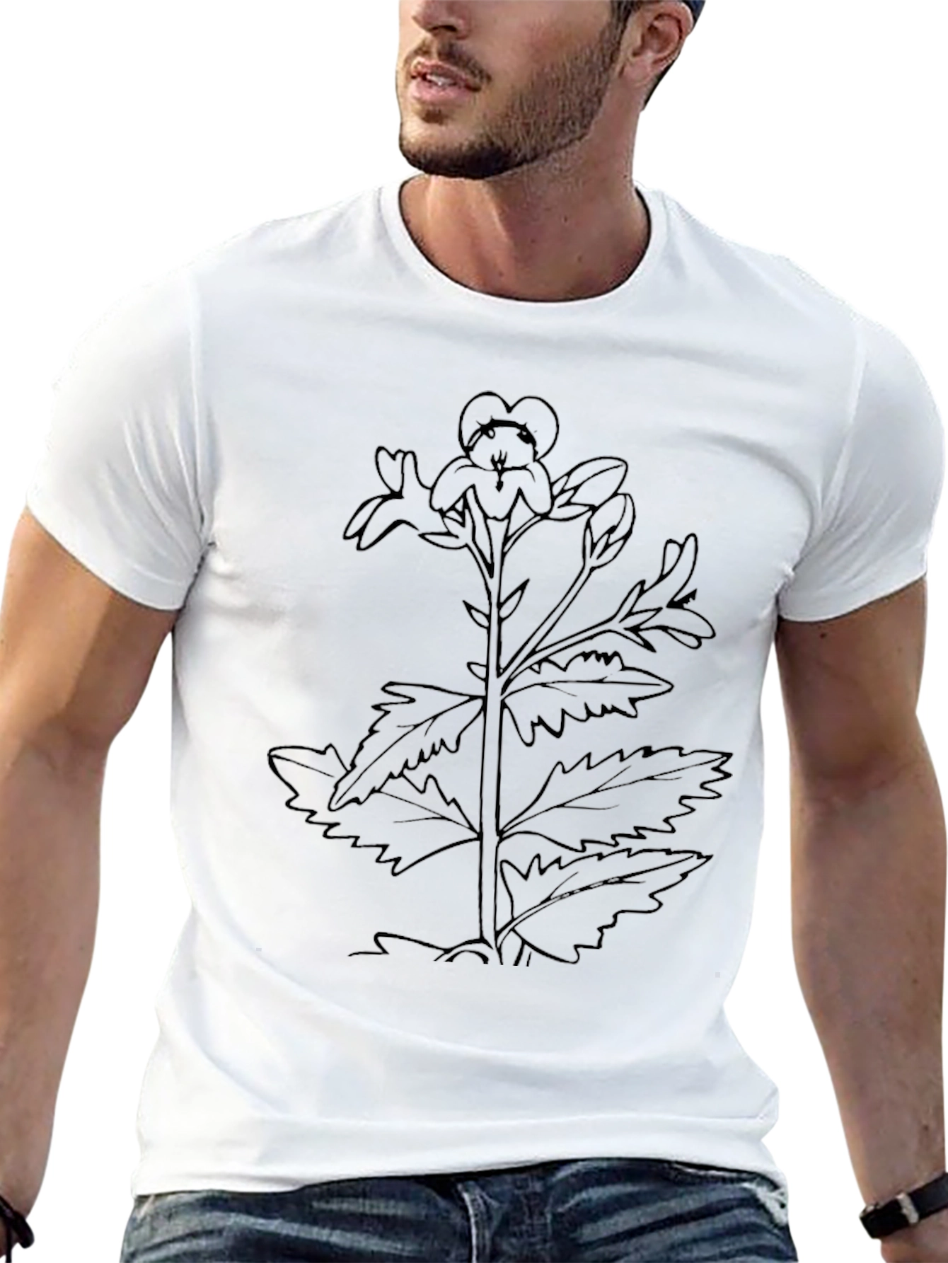 Botanical Sketch Black T-Shirt