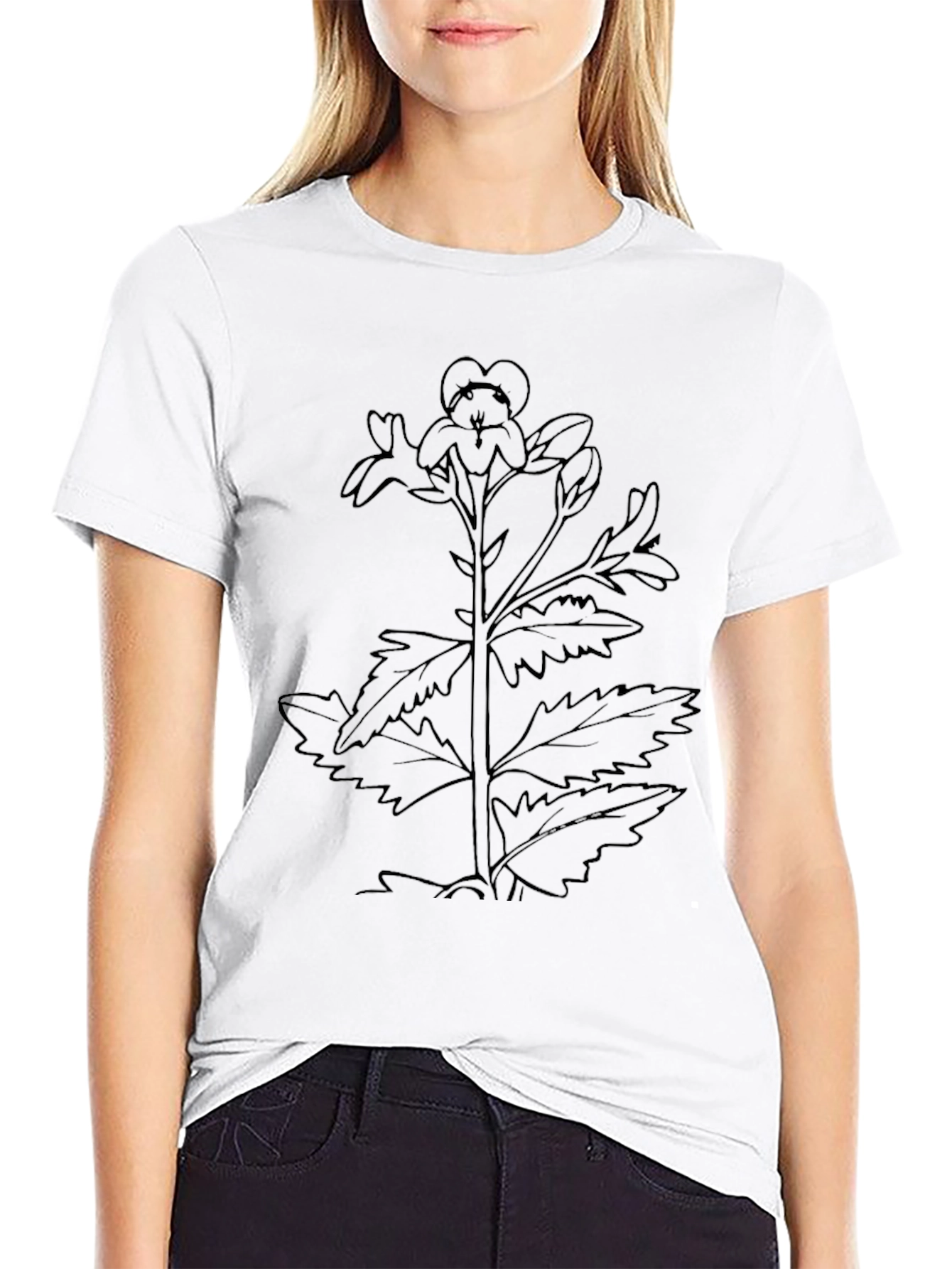 Botanical Sketch Black T-Shirt
