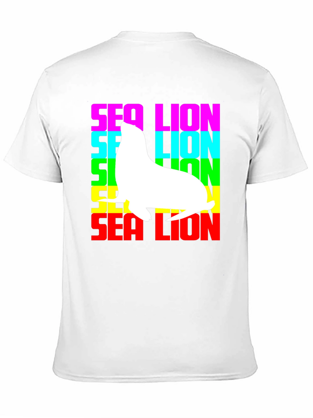 Sea Lion Graphic Tee - Rainbow Text