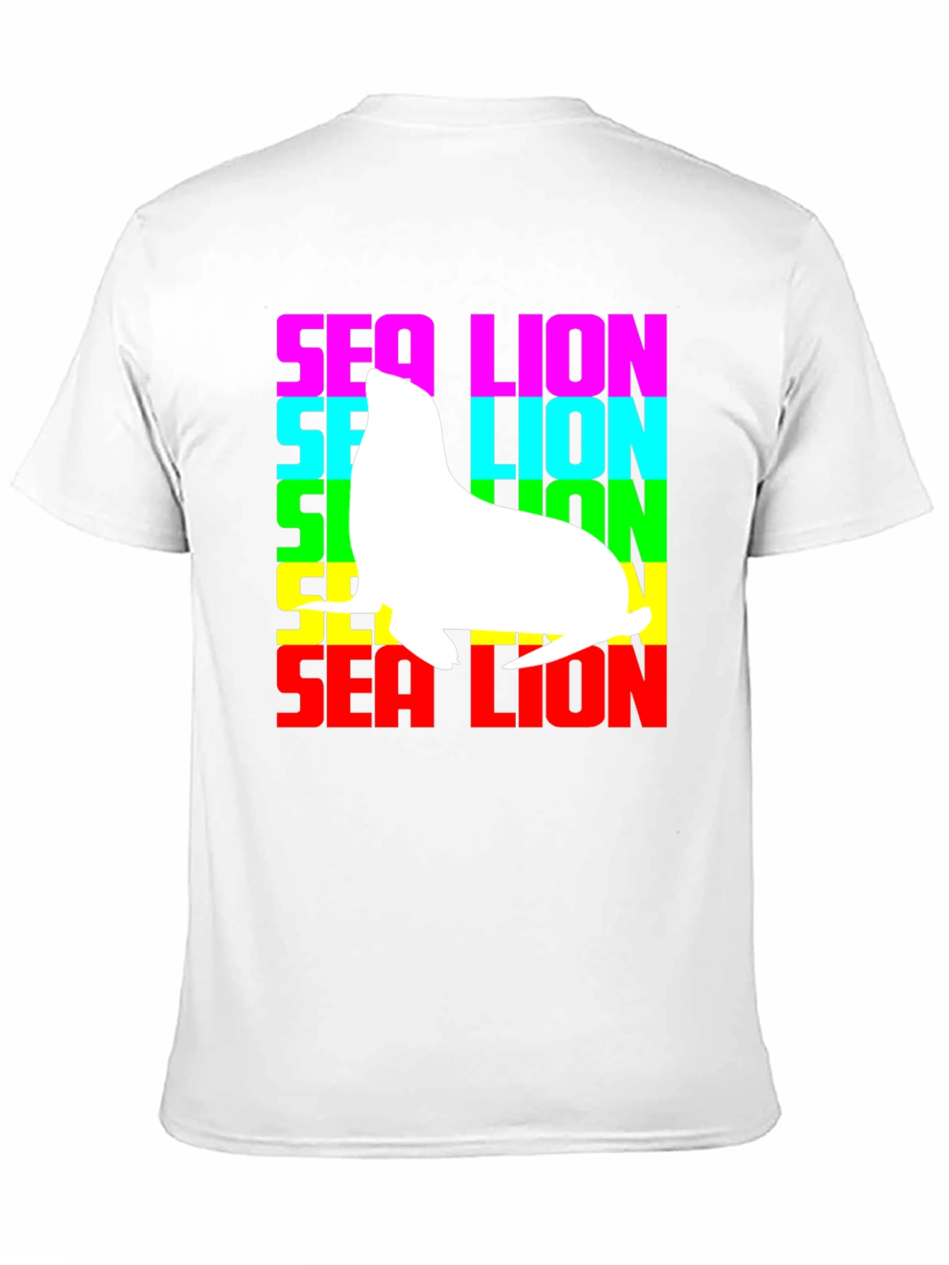 Sea Lion Graphic Tee - Rainbow Text