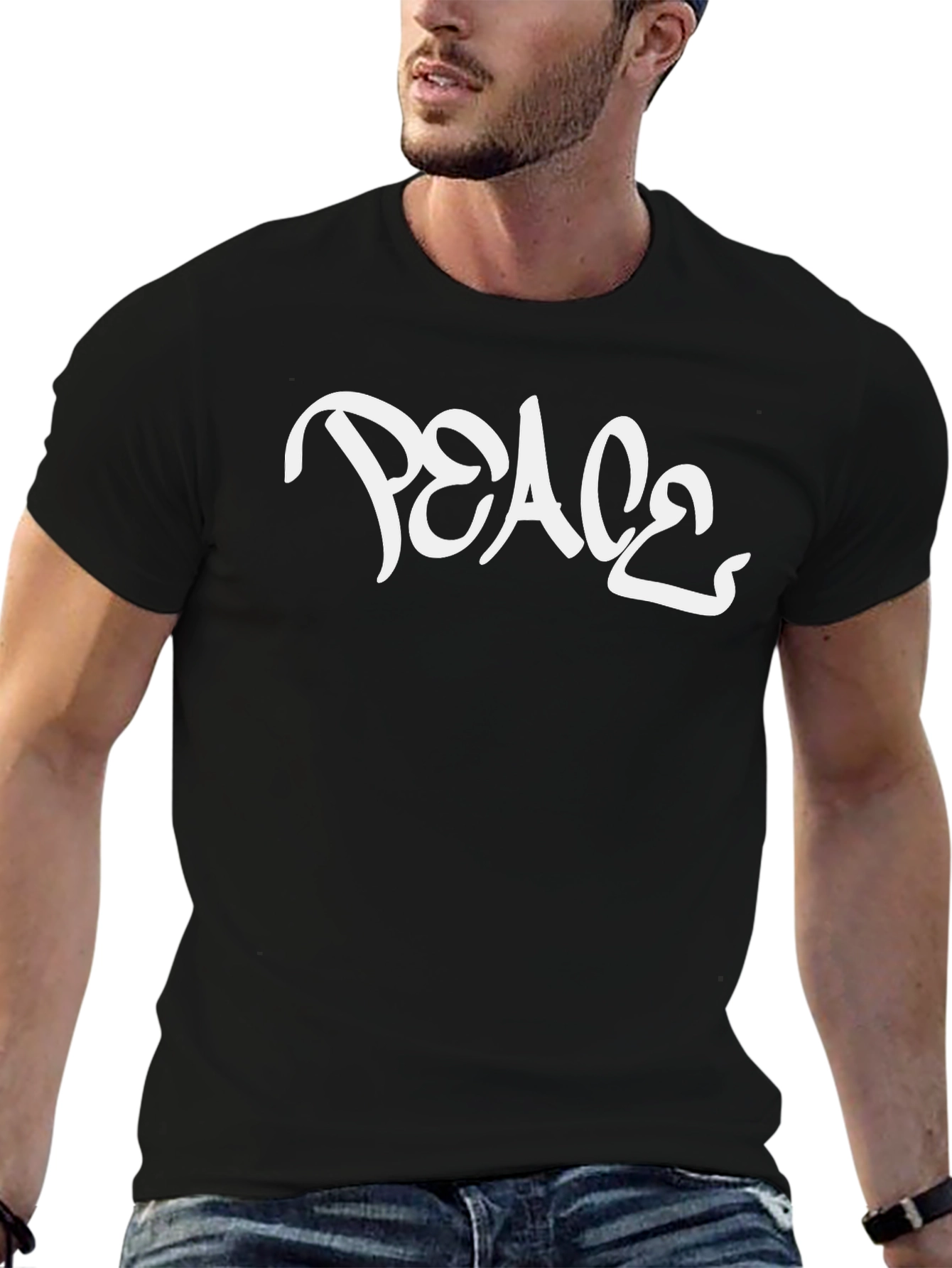 Peace Graphic Black T-Shirt
