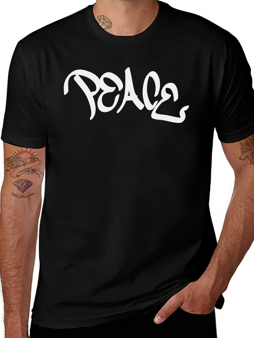 Peace Graphic Black T-Shirt