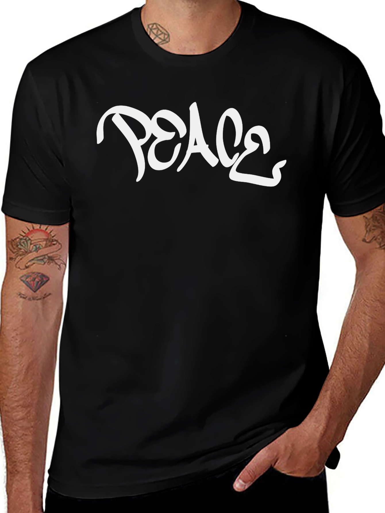 Peace Graphic Black T-Shirt