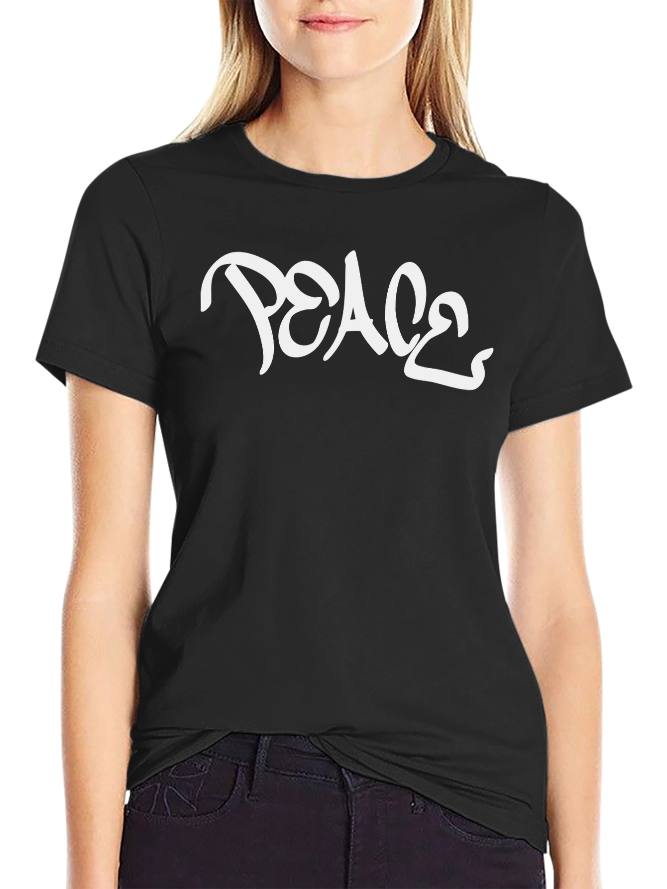 Peace Graphic Black T-Shirt
