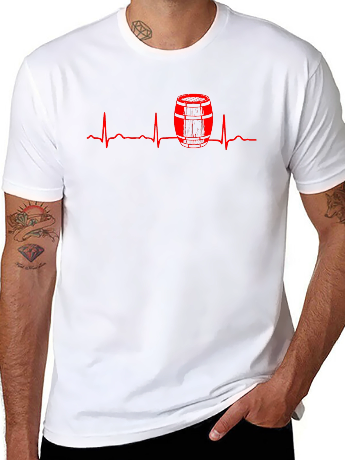 Beer Barrel Heartbeat T-Shirt - Black
