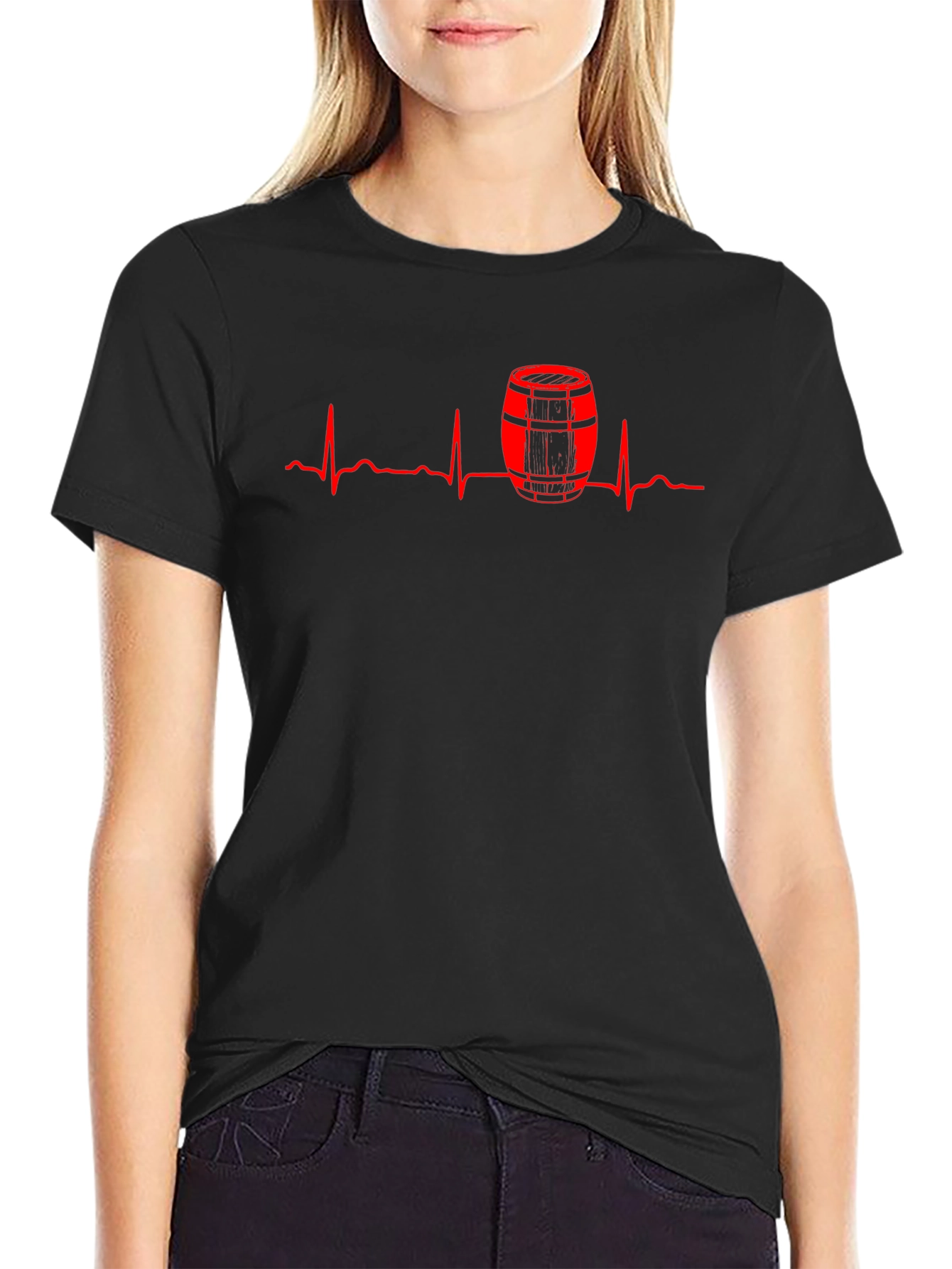 Beer Barrel Heartbeat T-Shirt - Black