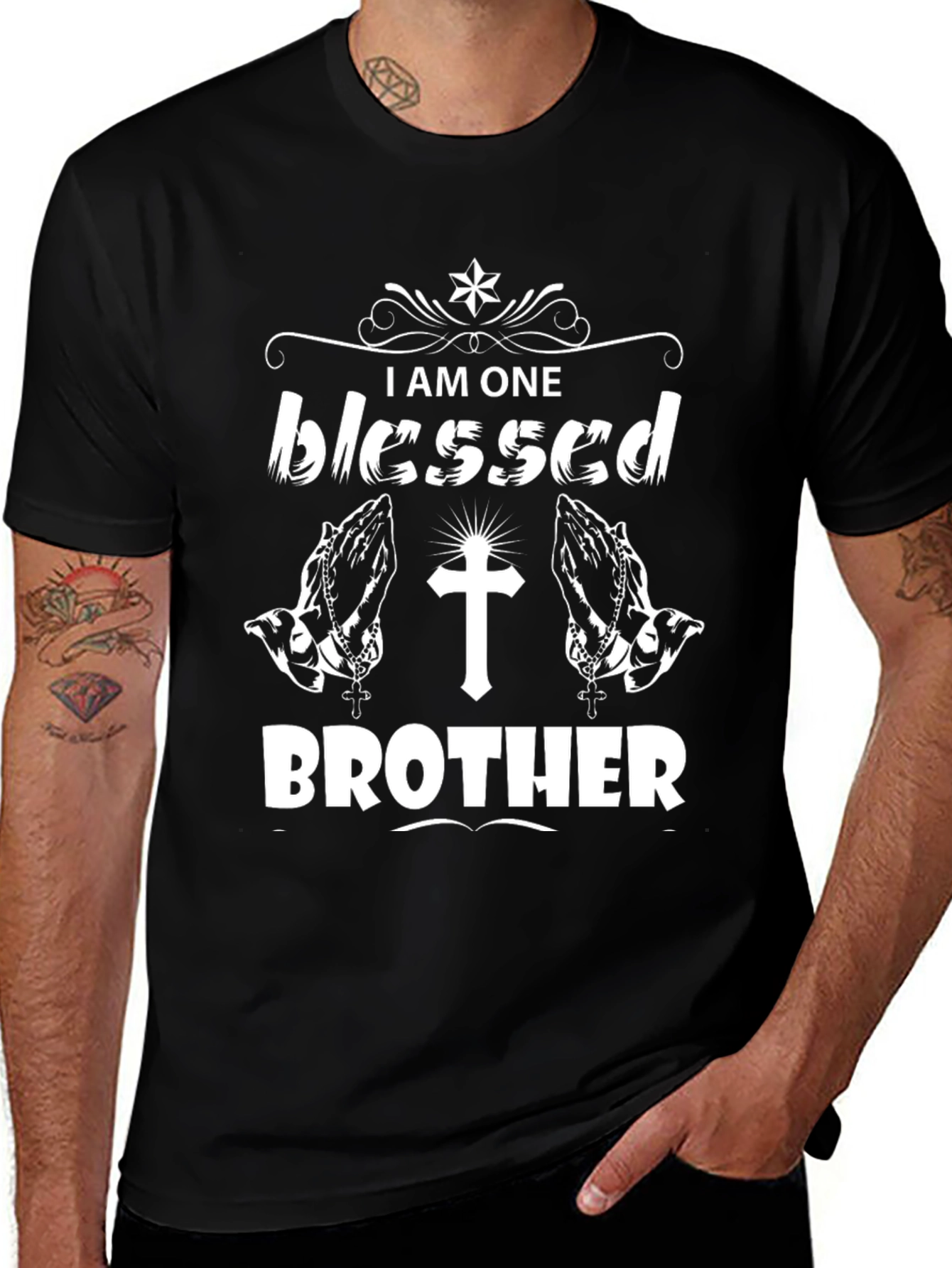 Blessed Brother Graphic Tee - Black Christian T-Shirt