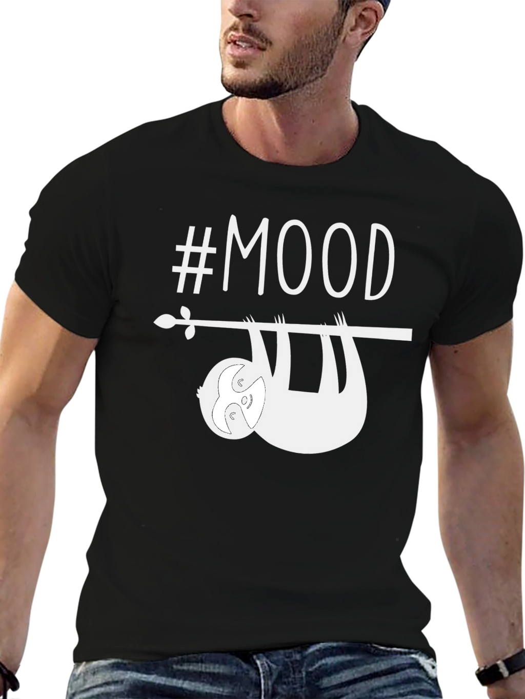 #Mood Sloth Graphic Tee - Casual Comfort Style