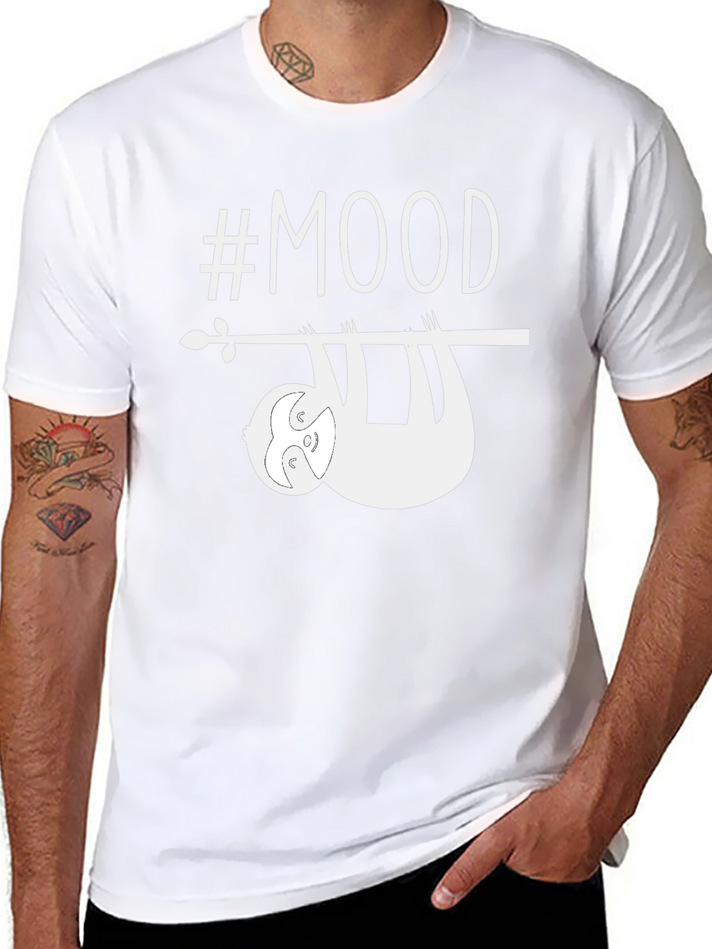#Mood Sloth Graphic Tee - Casual Comfort Style