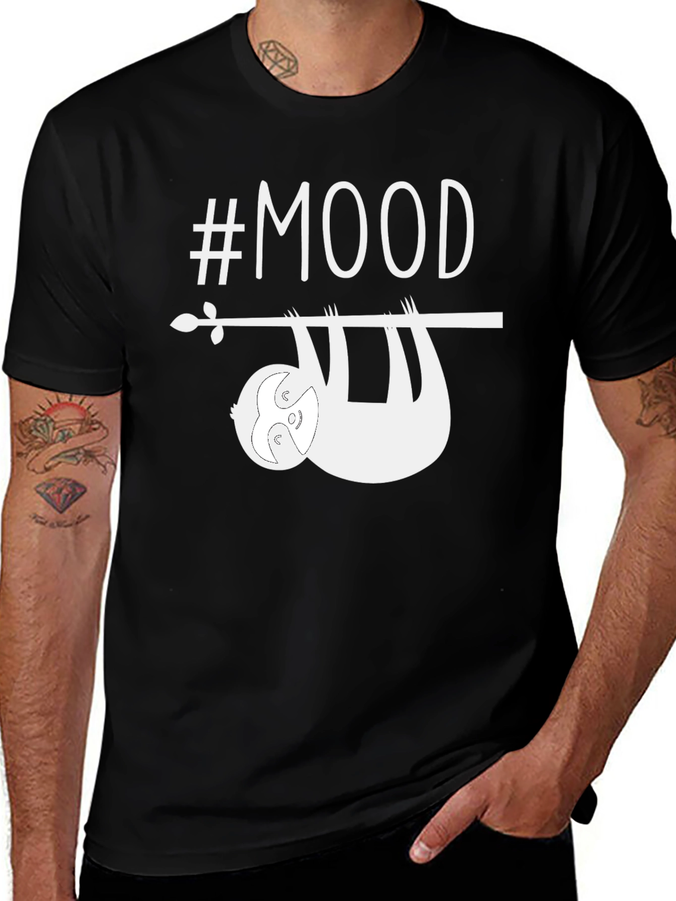 #Mood Sloth Graphic Tee - Casual Comfort Style