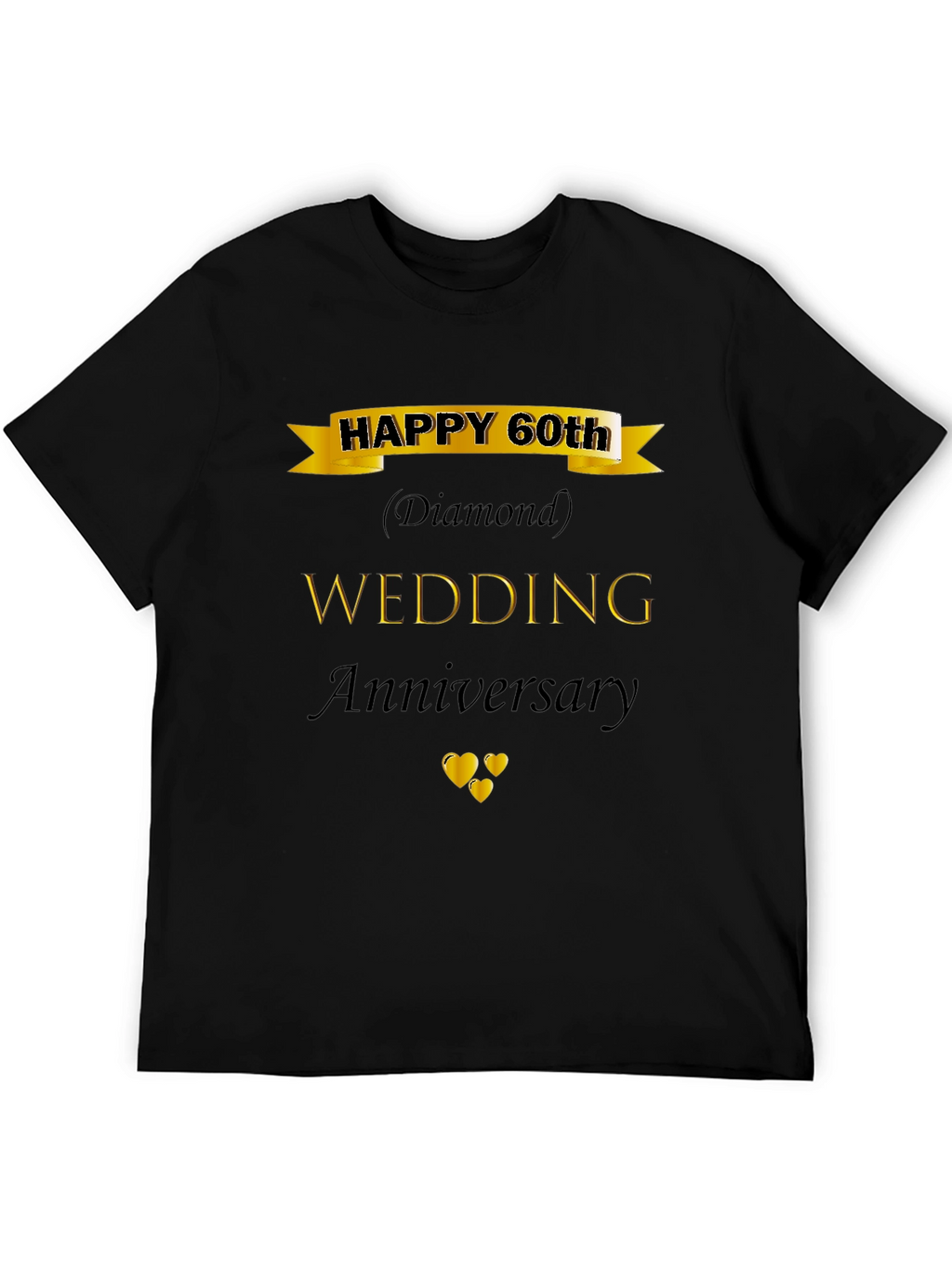 60th Wedding Anniversary Diamond Black T-Shirt