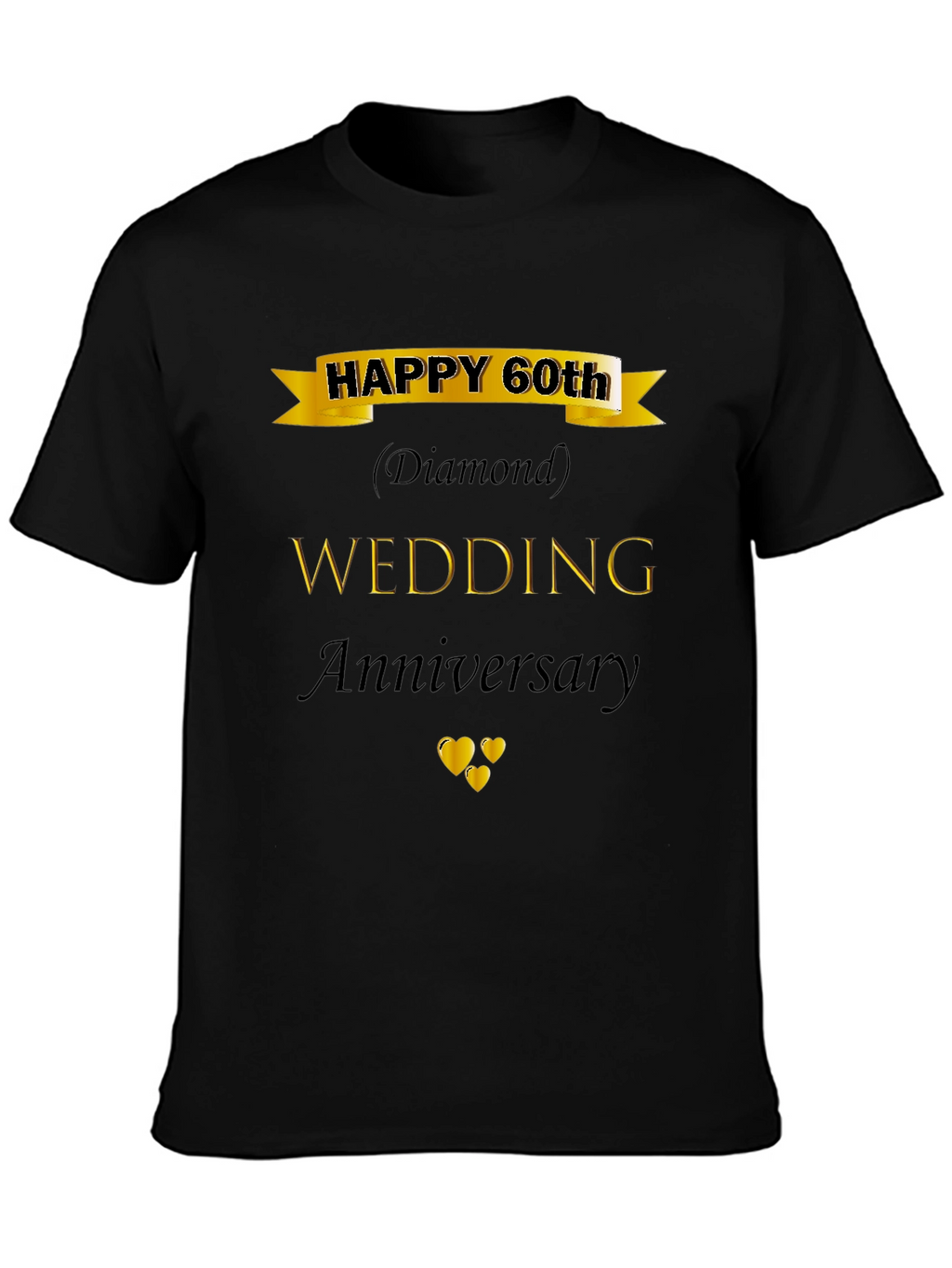 60th Wedding Anniversary Diamond Black T-Shirt