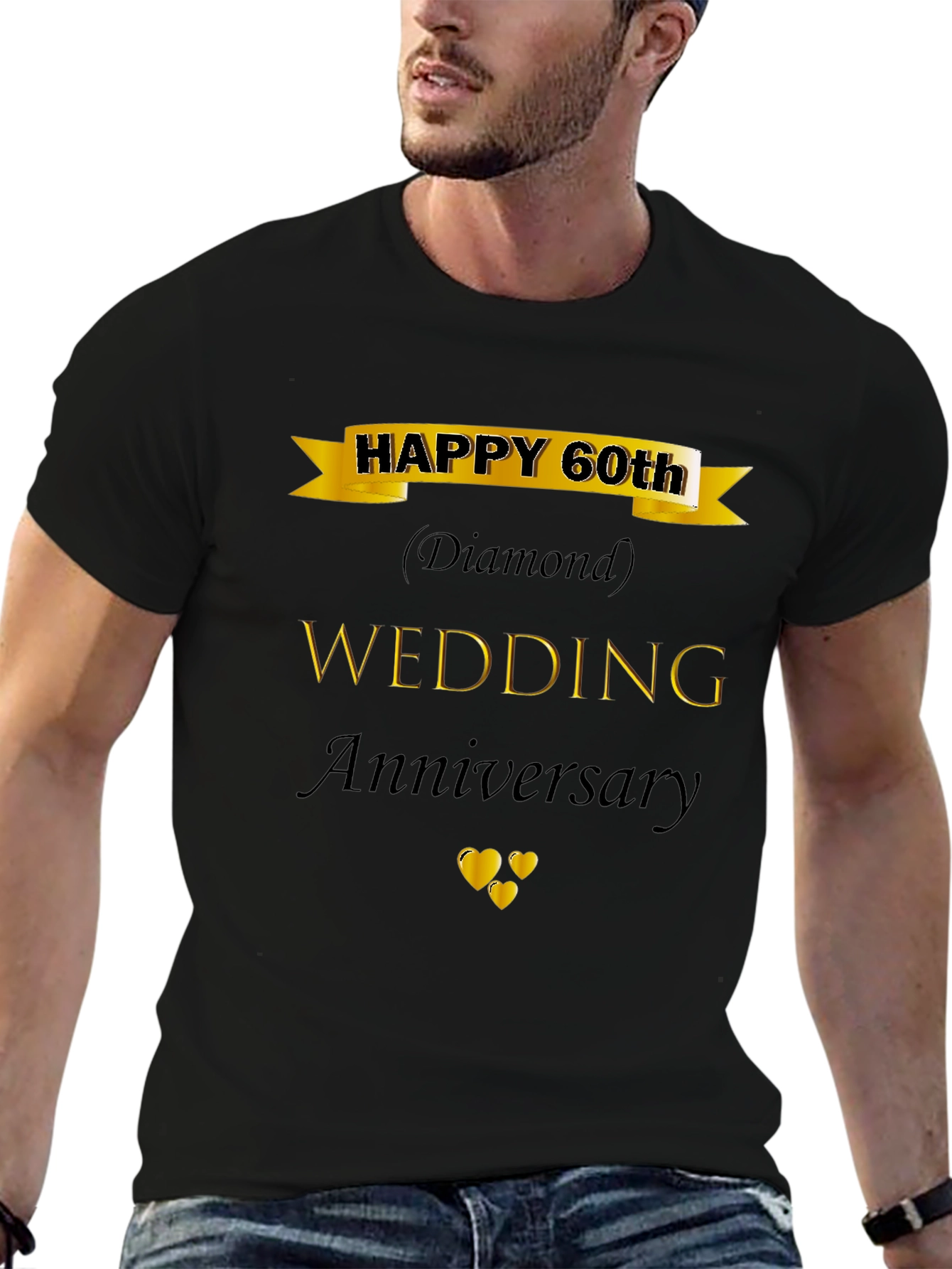 60th Wedding Anniversary Diamond Black T-Shirt