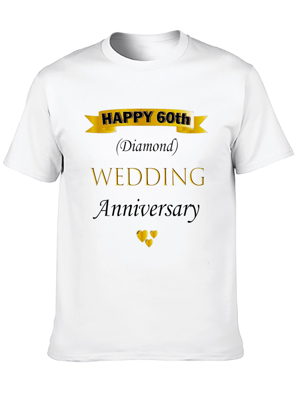60th Wedding Anniversary Diamond Black T-Shirt