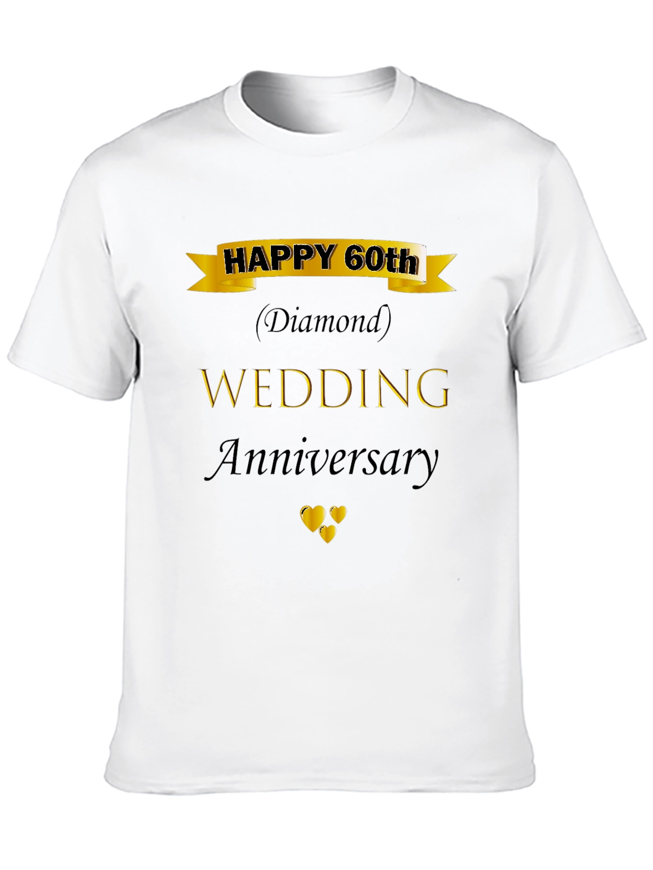 60th Wedding Anniversary Diamond Black T-Shirt
