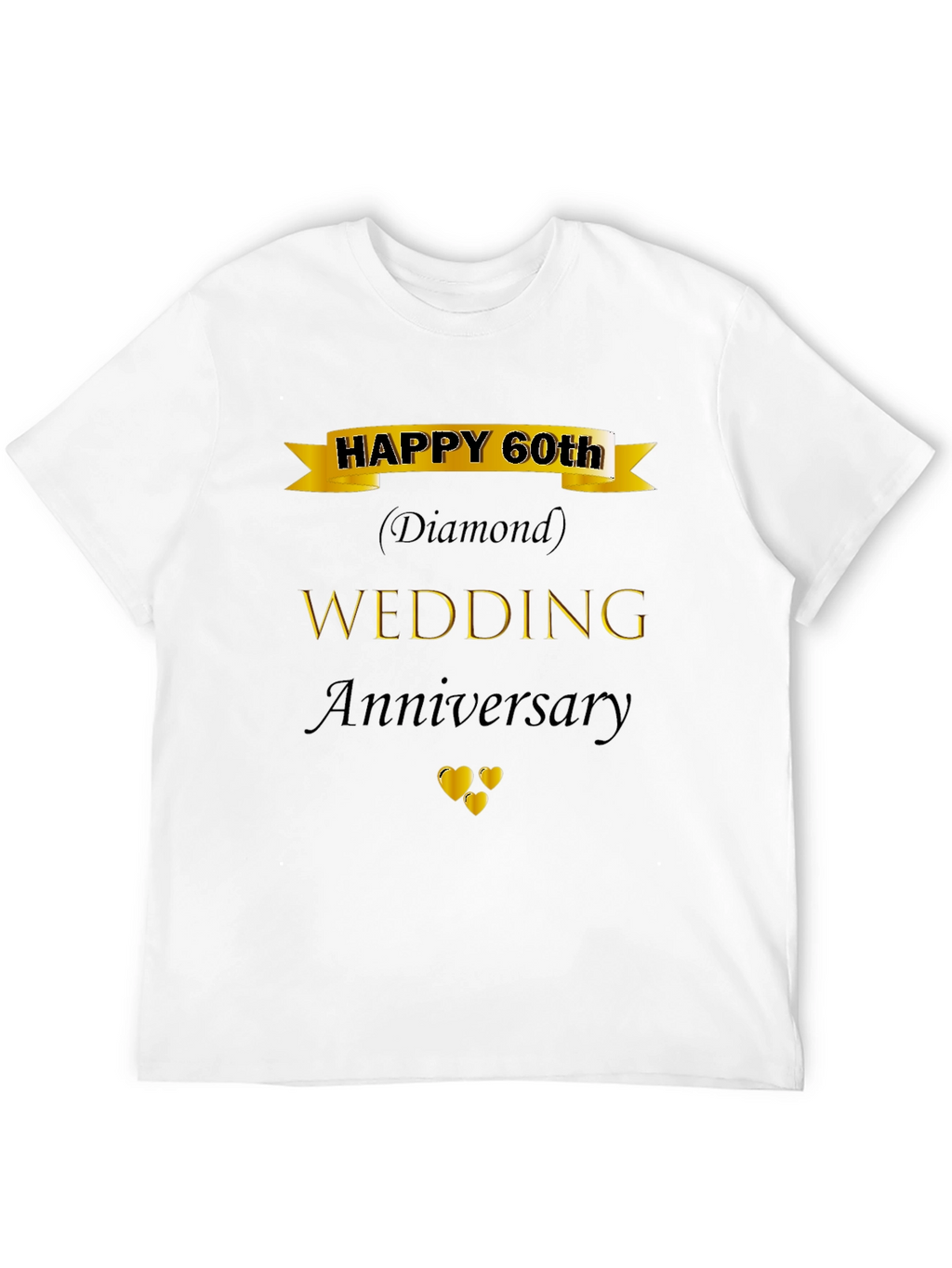 60th Wedding Anniversary Diamond Black T-Shirt