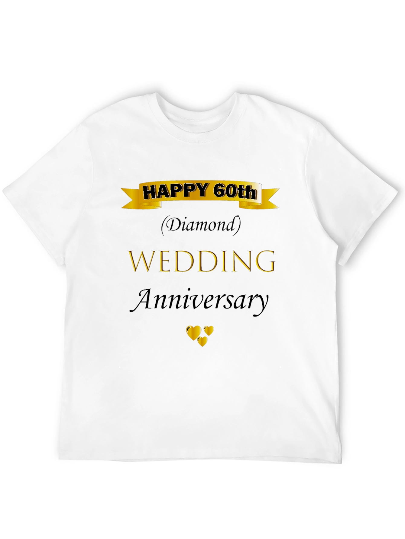 60th Wedding Anniversary Diamond Black T-Shirt