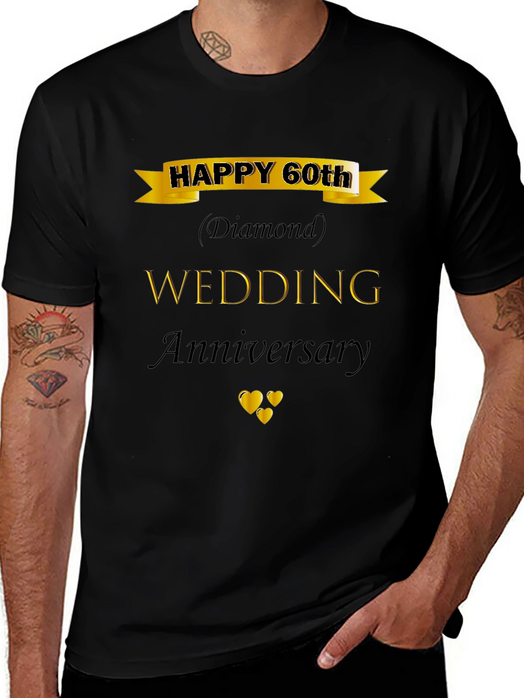 60th Wedding Anniversary Diamond Black T-Shirt