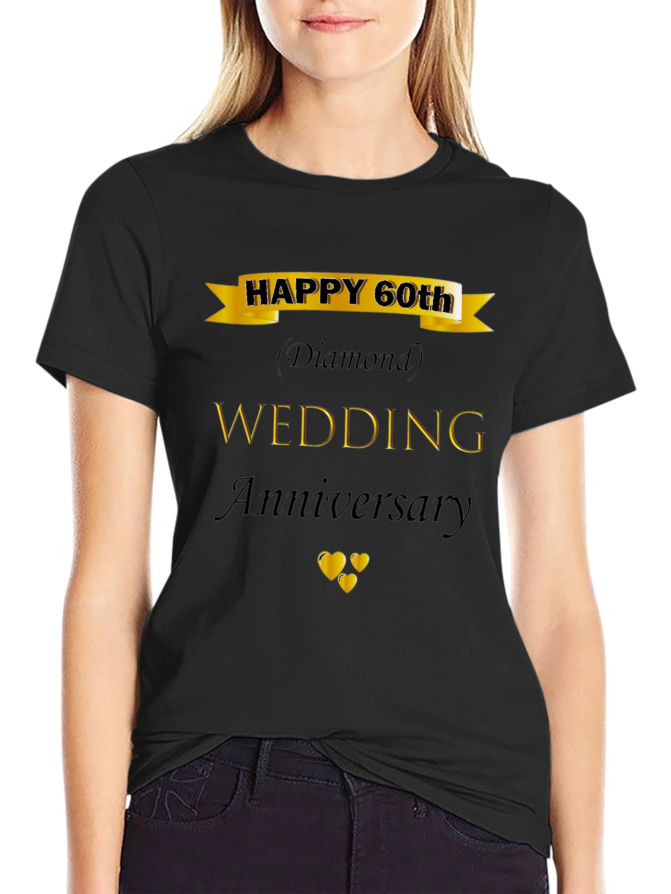 60th Wedding Anniversary Diamond Black T-Shirt