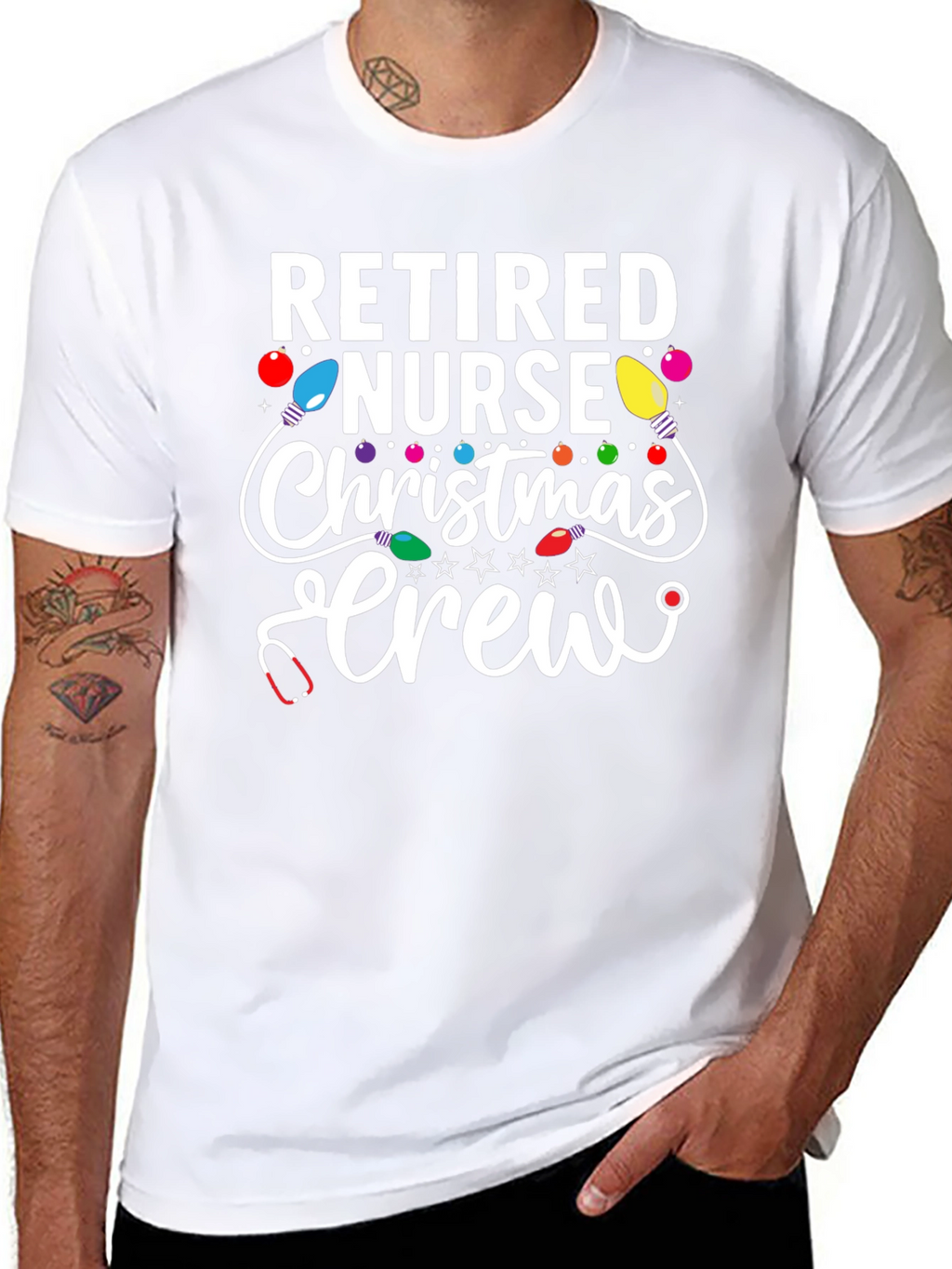 Retired Nurse Christmas Crew T-Shirt