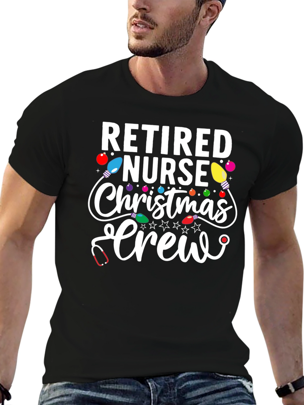 Retired Nurse Christmas Crew T-Shirt