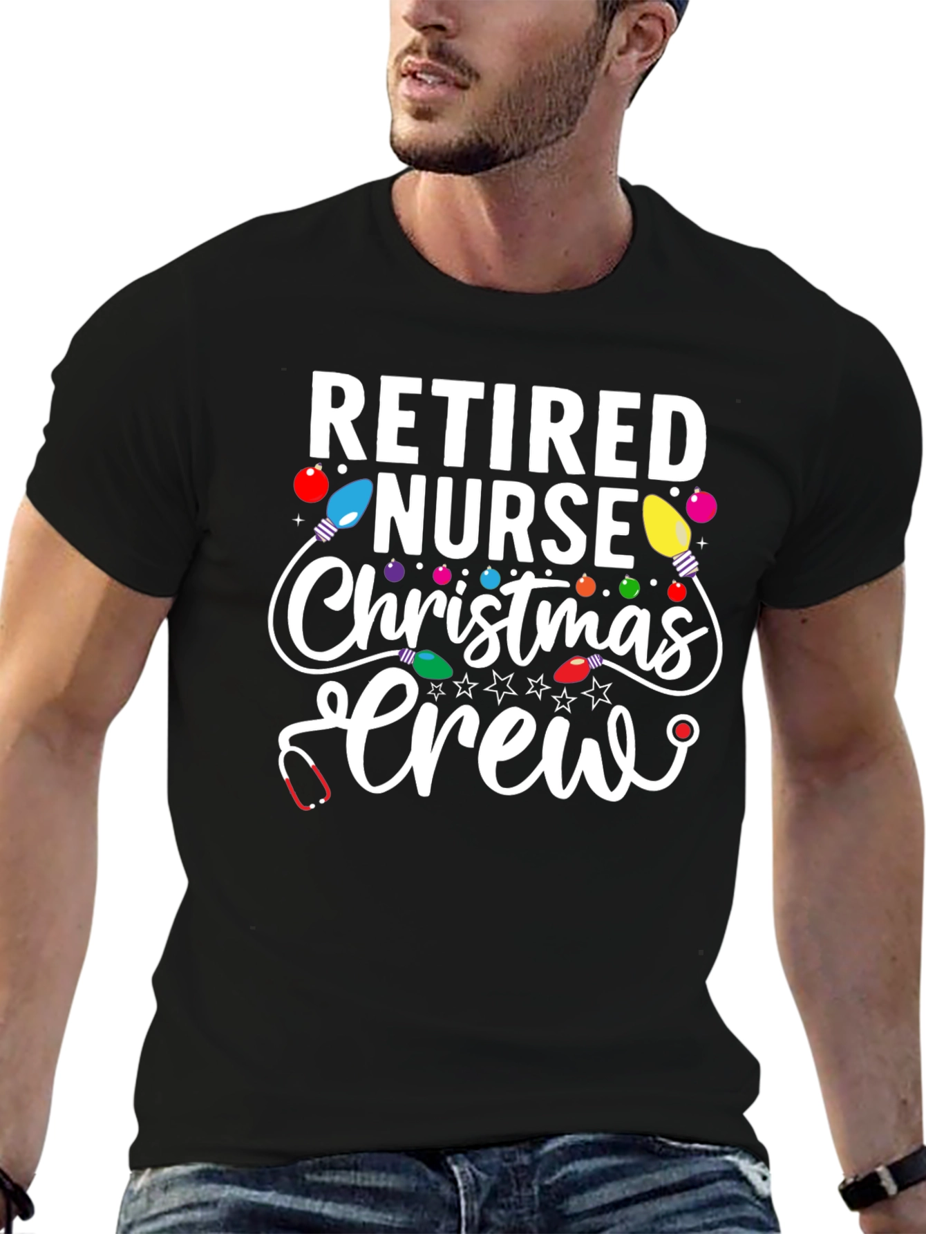 Retired Nurse Christmas Crew T-Shirt