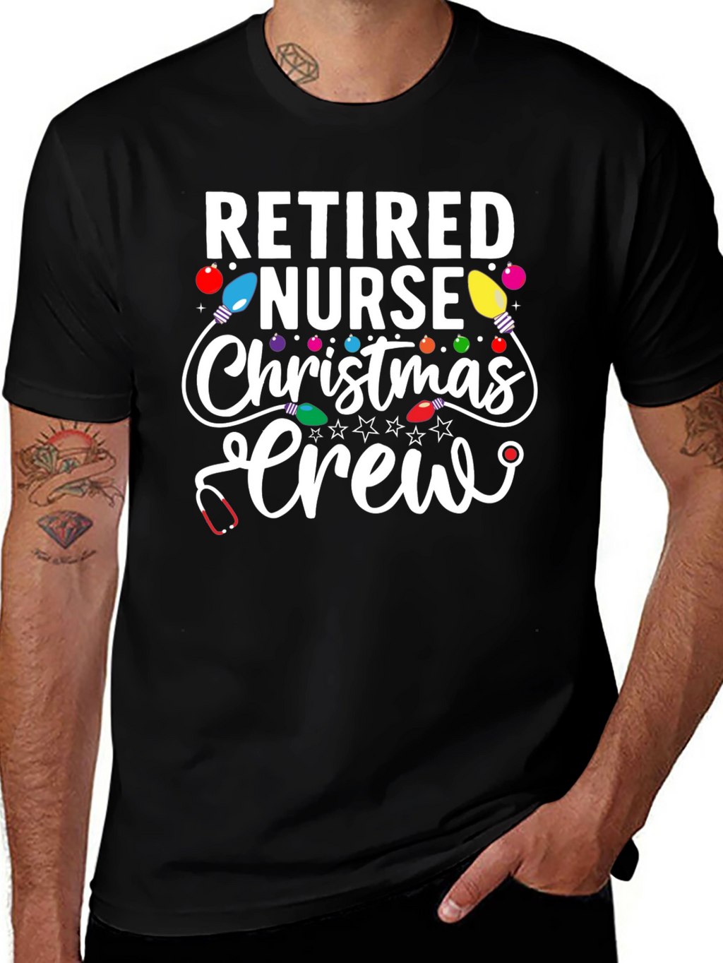 Retired Nurse Christmas Crew T-Shirt
