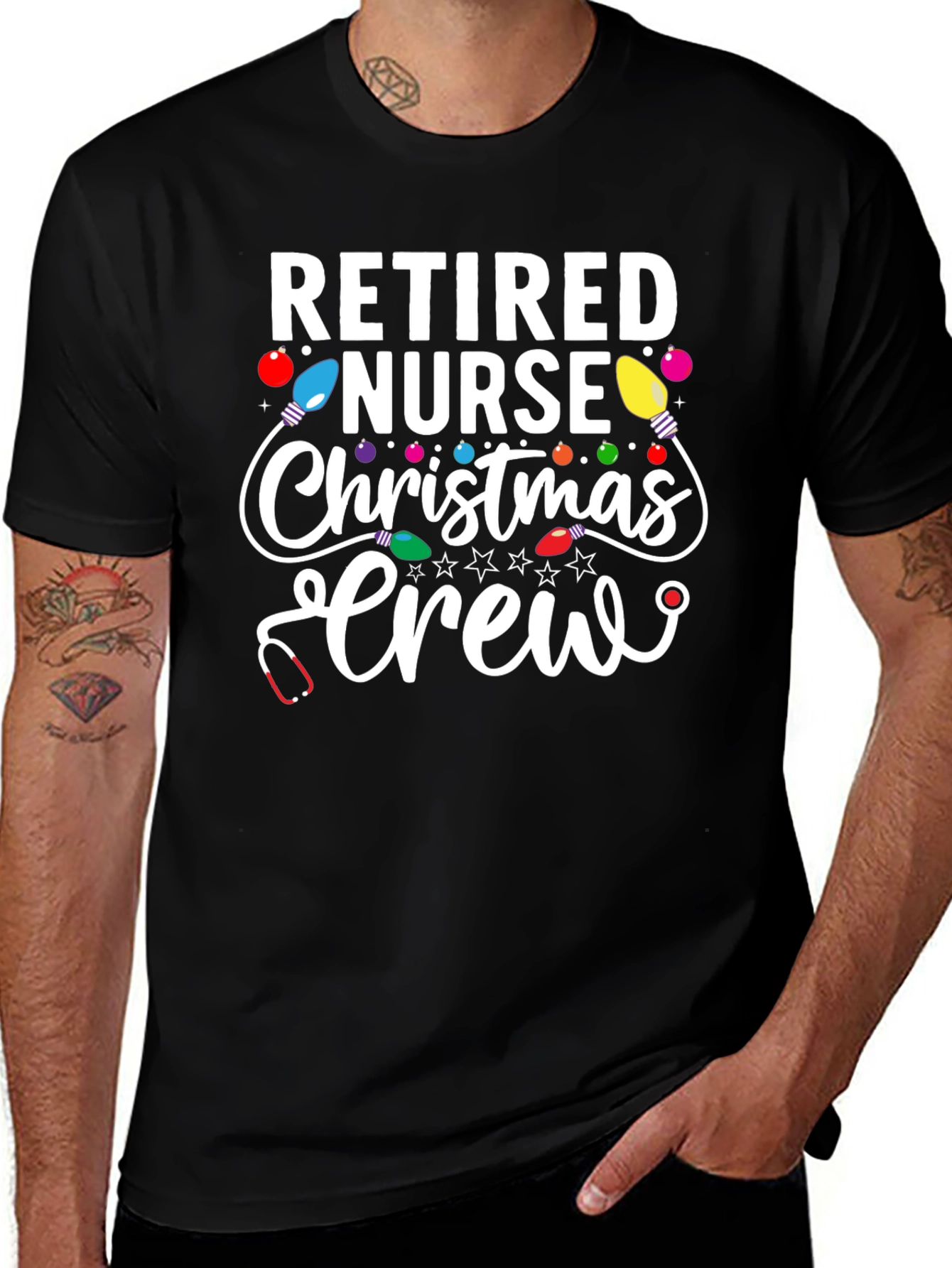 Retired Nurse Christmas Crew T-Shirt