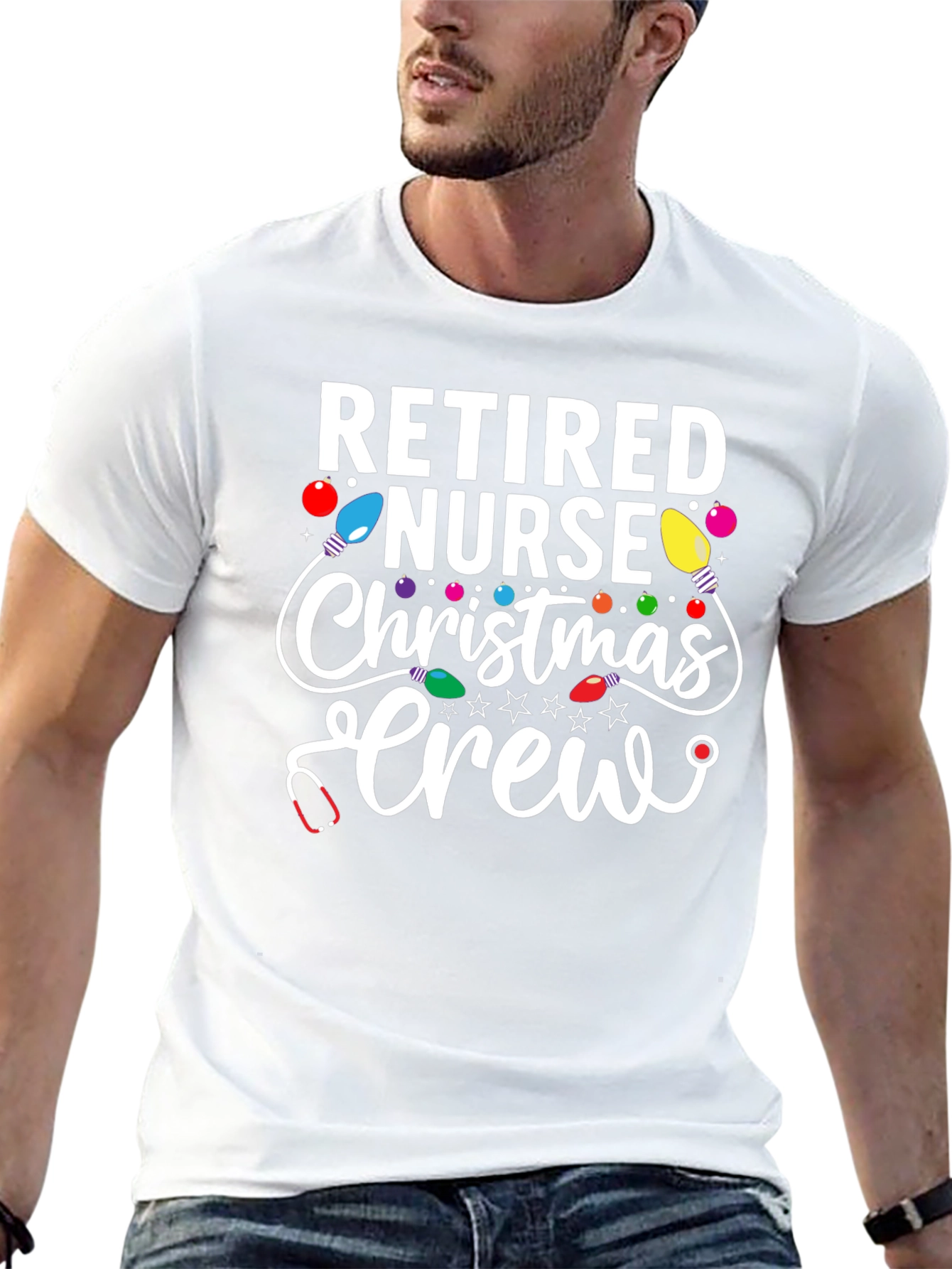 Retired Nurse Christmas Crew T-Shirt