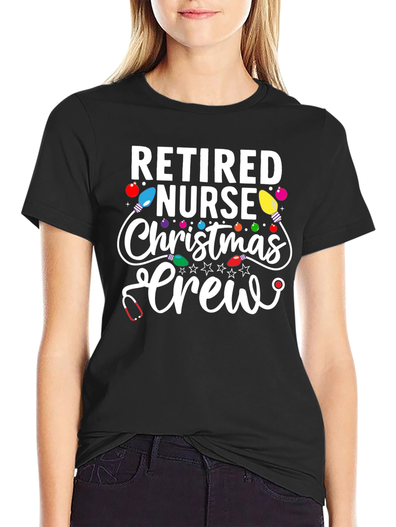 Retired Nurse Christmas Crew T-Shirt