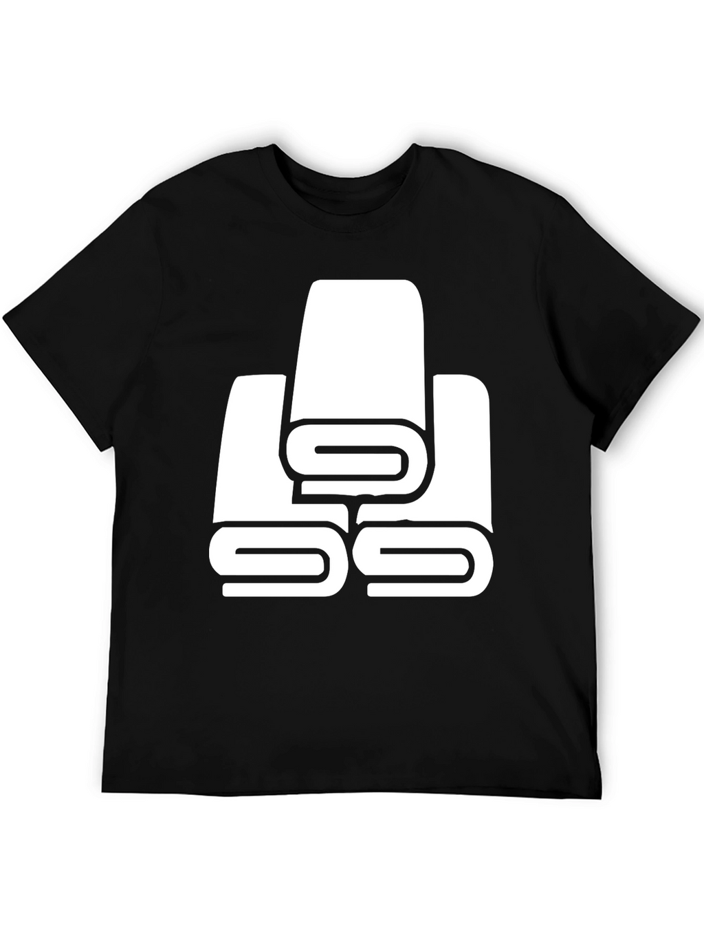 Black T-Shirt with White Towel Stack Graphic
