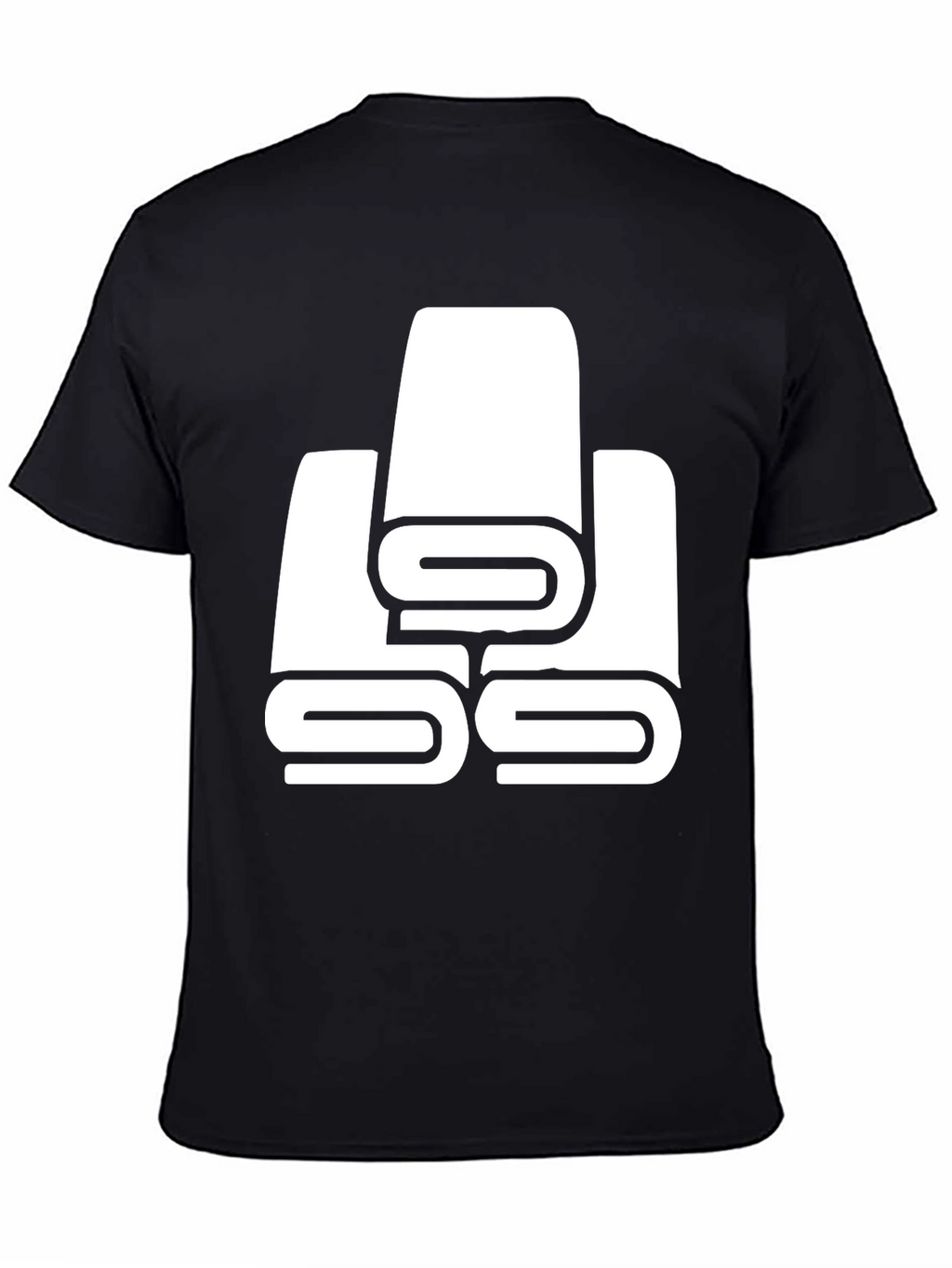 Black T-Shirt with White Towel Stack Graphic