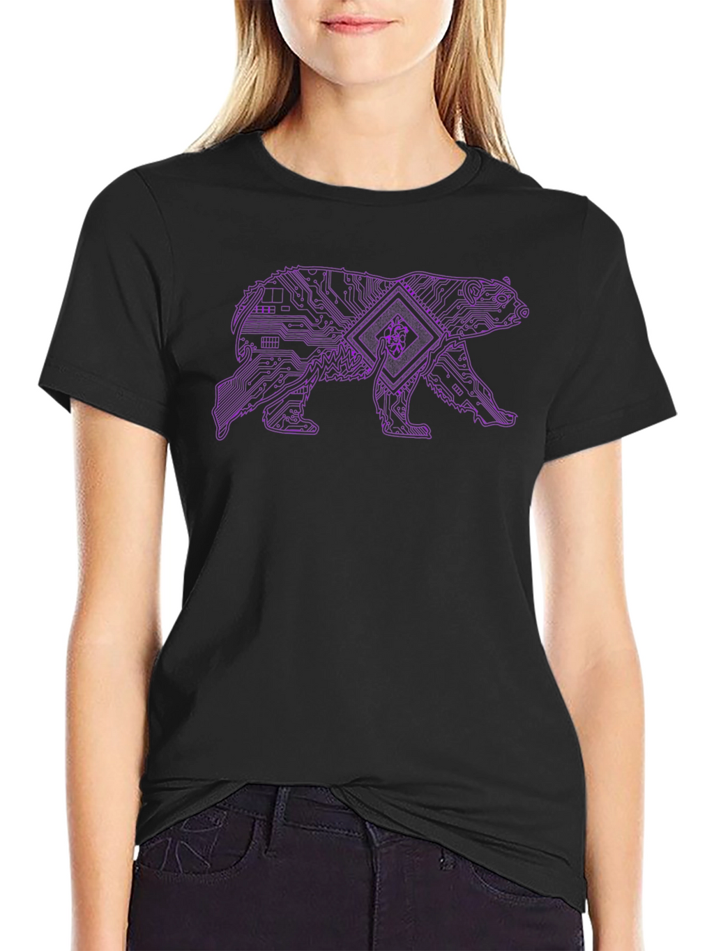 Cyber Bear Graphic Tee - Black
