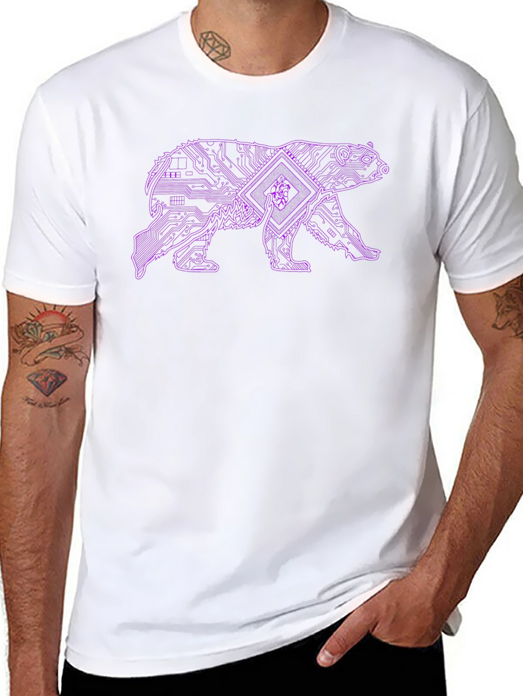 Cyber Bear Graphic Tee - Black