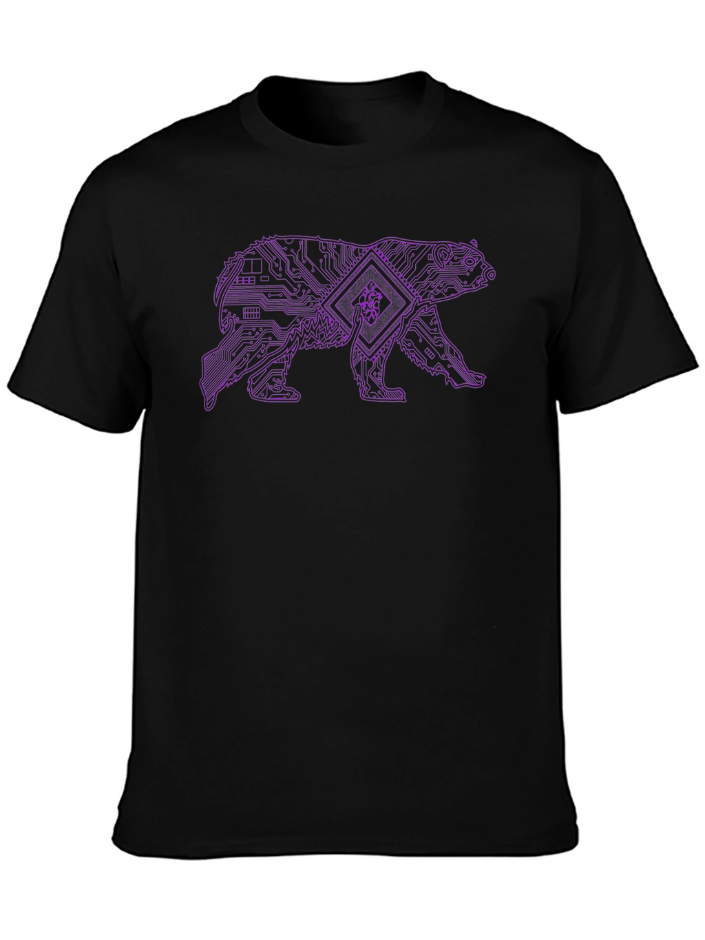 Cyber Bear Graphic Tee - Black
