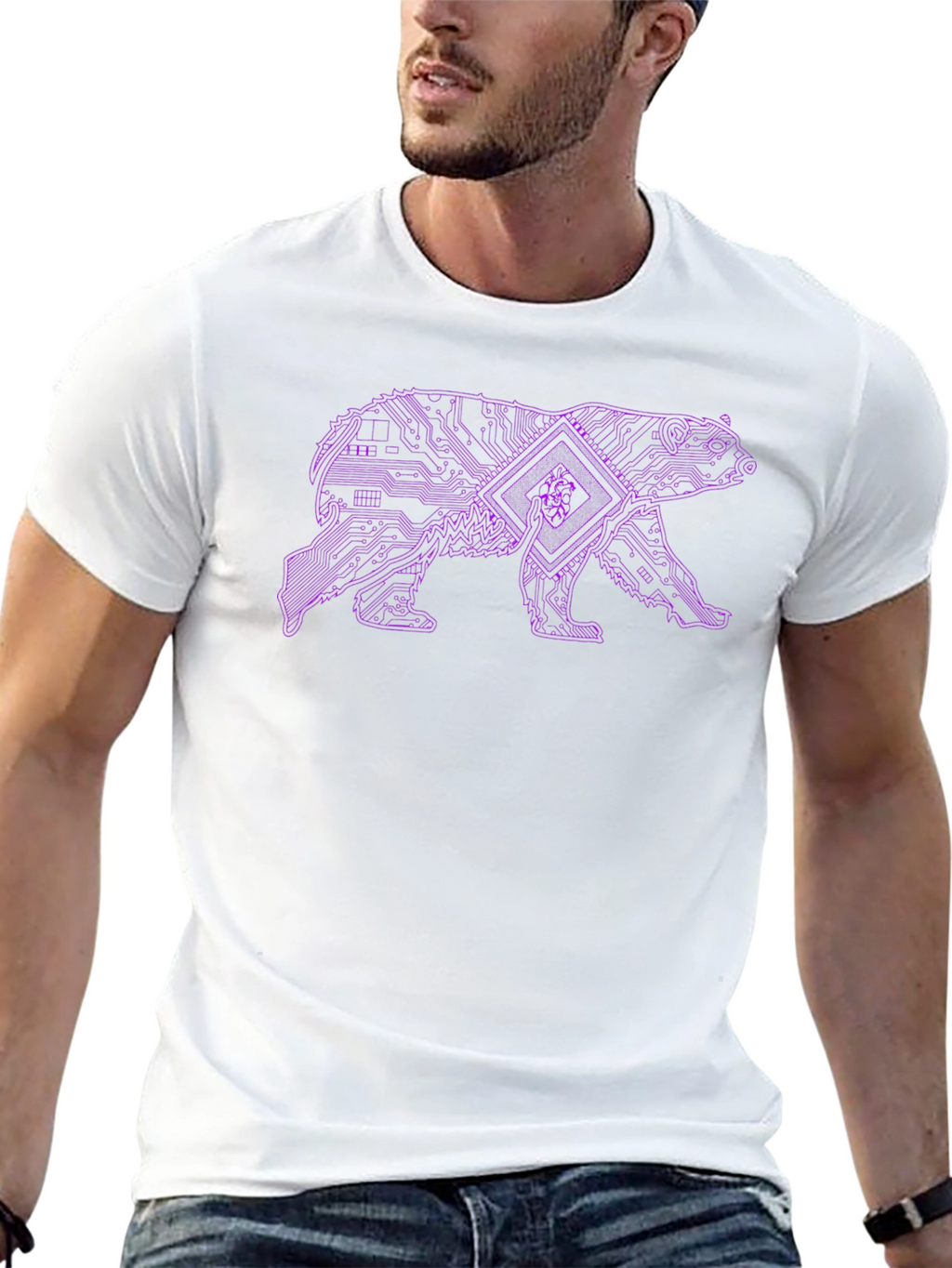 Cyber Bear Graphic Tee - Black