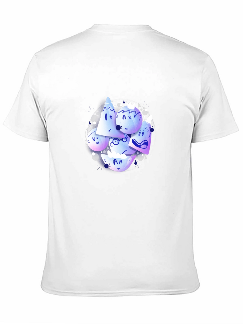 Abstract Character Print Black Crew Neck T-Shirt