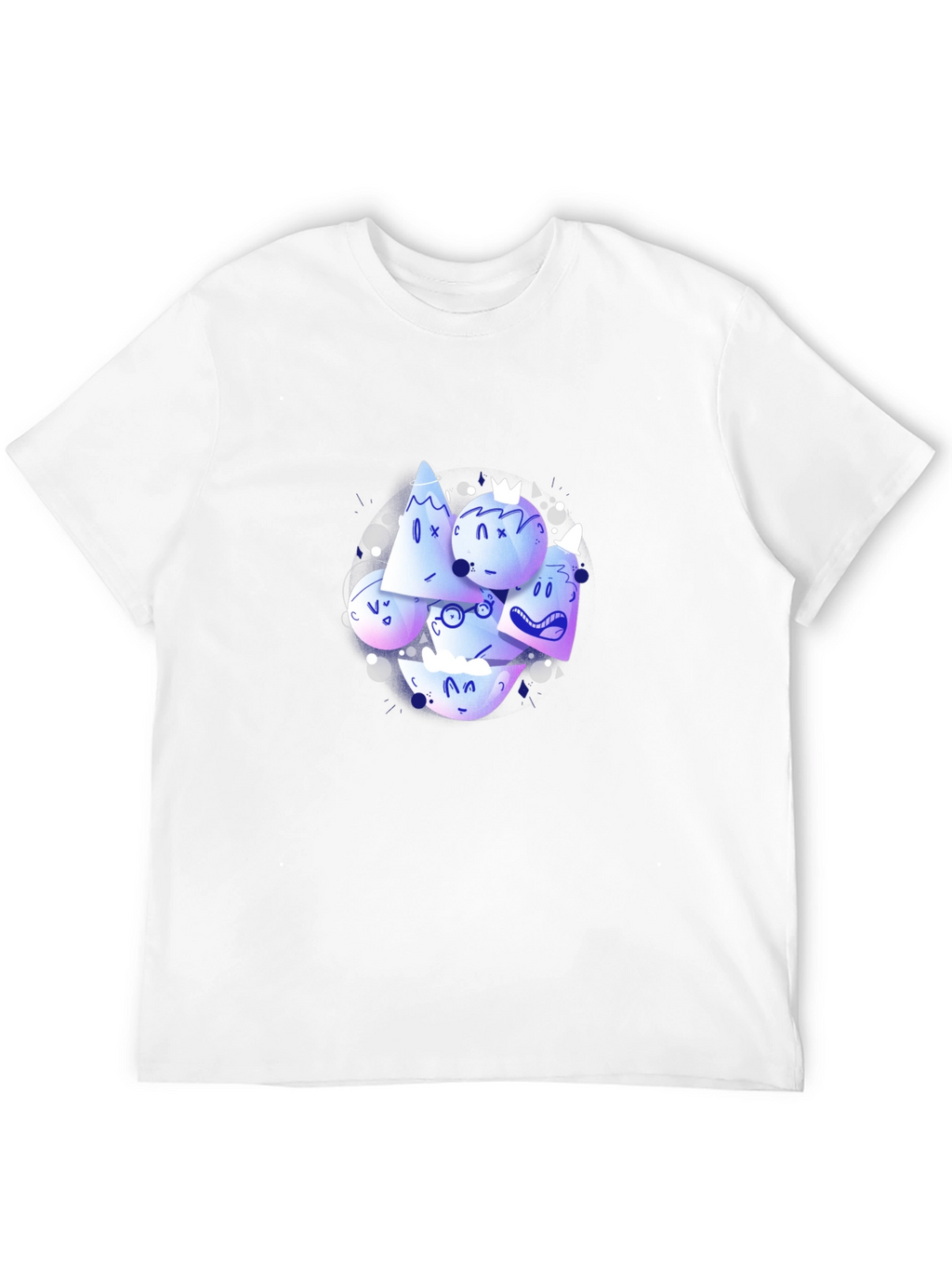 Abstract Character Print Black Crew Neck T-Shirt