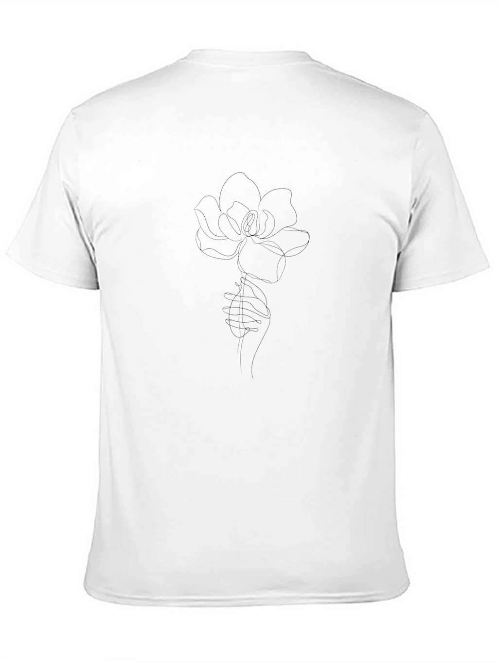 Mens Black T-Shirt with Flower Design