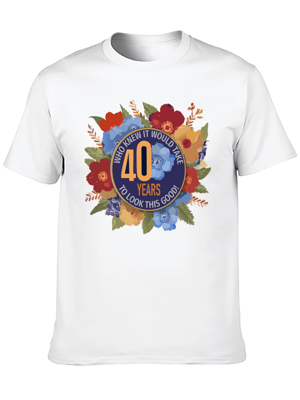 40th Birthday Floral Graphic Tee