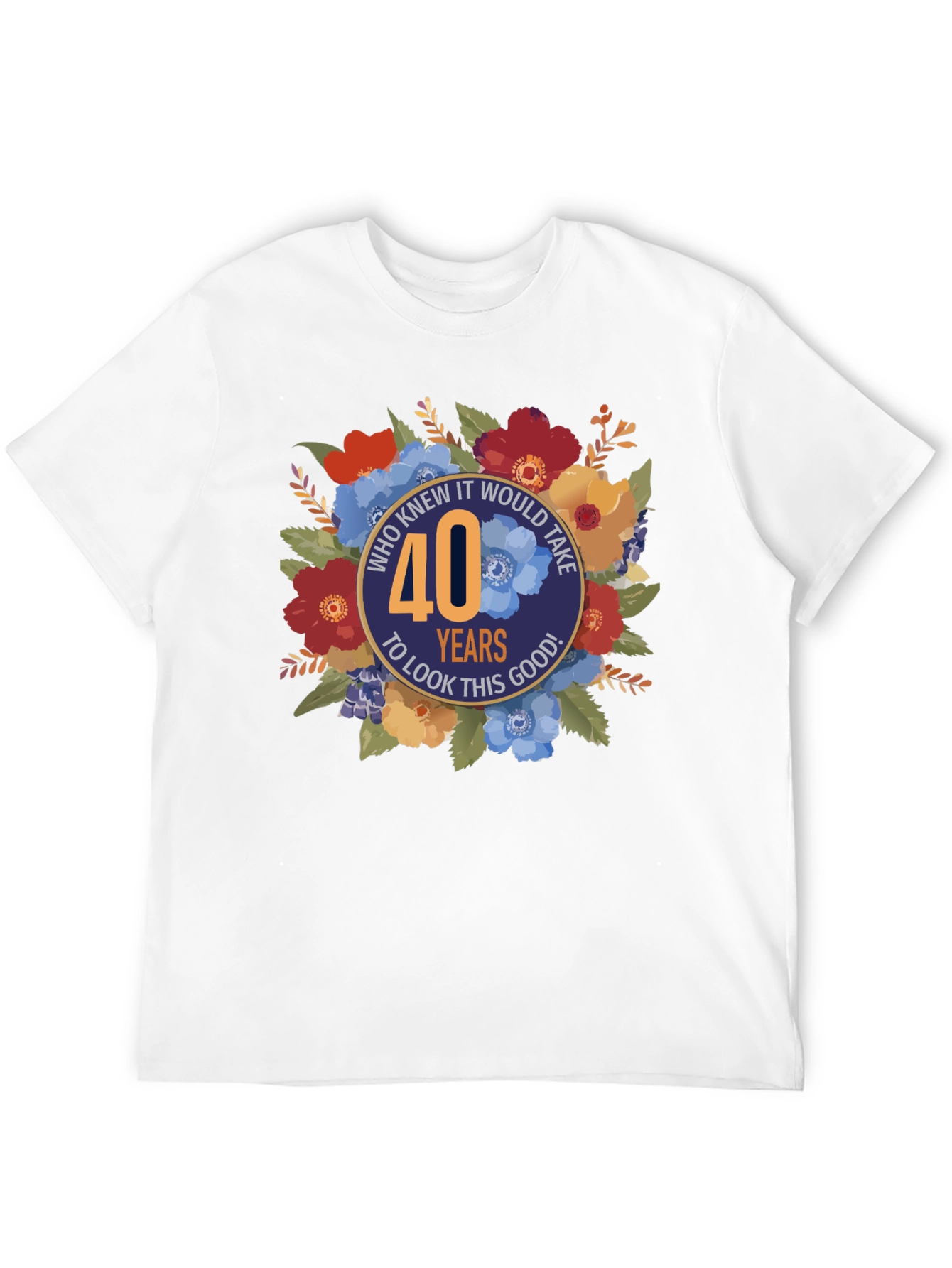 40th Birthday Floral Graphic Tee