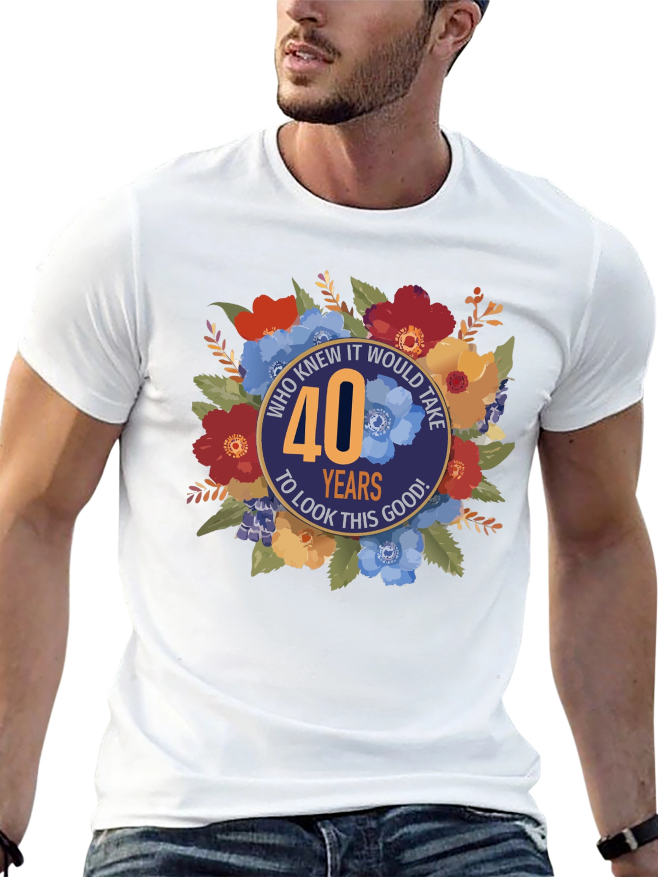 40th Birthday Floral Graphic Tee