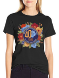 40th Birthday Floral Graphic Tee