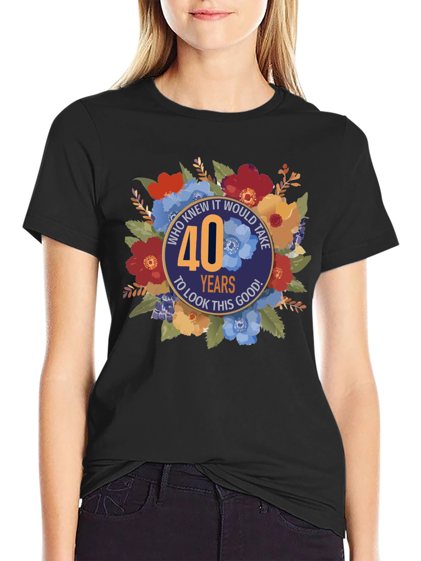 40th Birthday Floral Graphic Tee