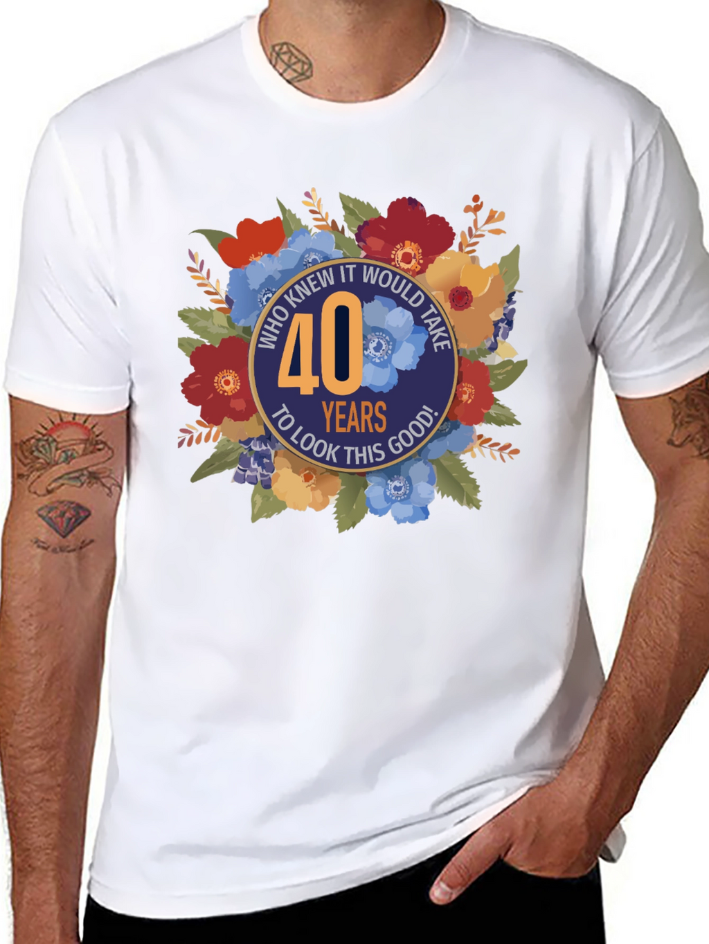 40th Birthday Floral Graphic Tee